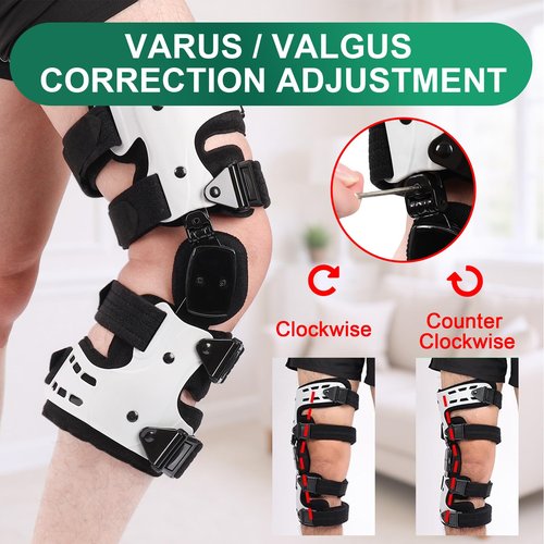 JorWystia OA Unloader Knee Brace, Support for Arthritis Pain, Osteoarthritis and Bone on Bone Knee Joint Pain, OA Knee Brace Adjustable Metal Medial & Lateral Knee Support