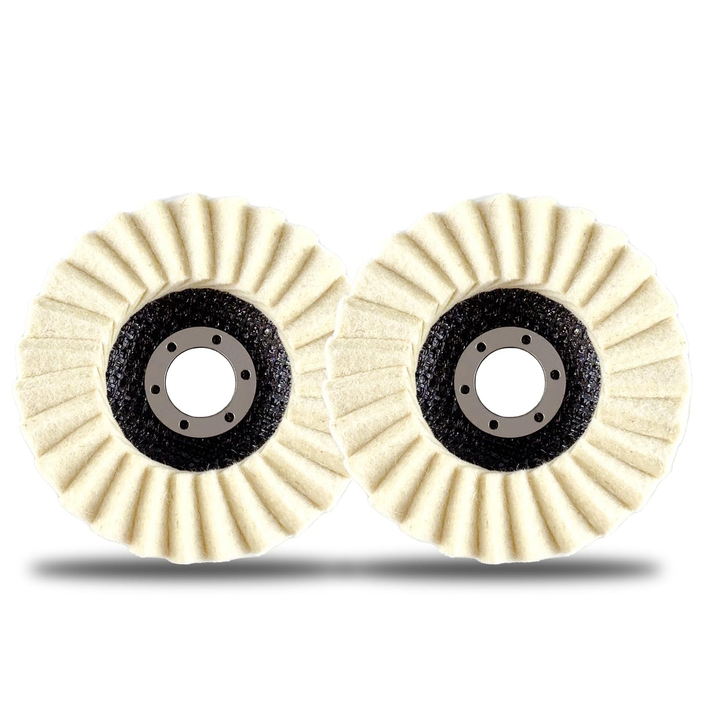 Wool Felt Flap Polishing Disc, Wool Felt Flap Discs Polishing Wheel, 4.5 Inch Wool Polishing Wheel for Angle Grinder, Metal, Marble, Stone, Furniture, Car Wax (2)