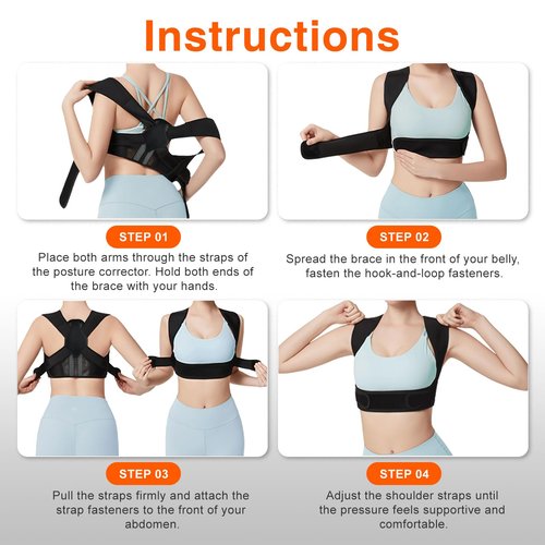 Posture Corrector for Women, Adjustable Back Straightener with Enhanced Support, Invisible Under Clothes, Breathable Upper Back Brace for Neck, Back Pain Relief, Correct Hunchback, Slouching, L/XL