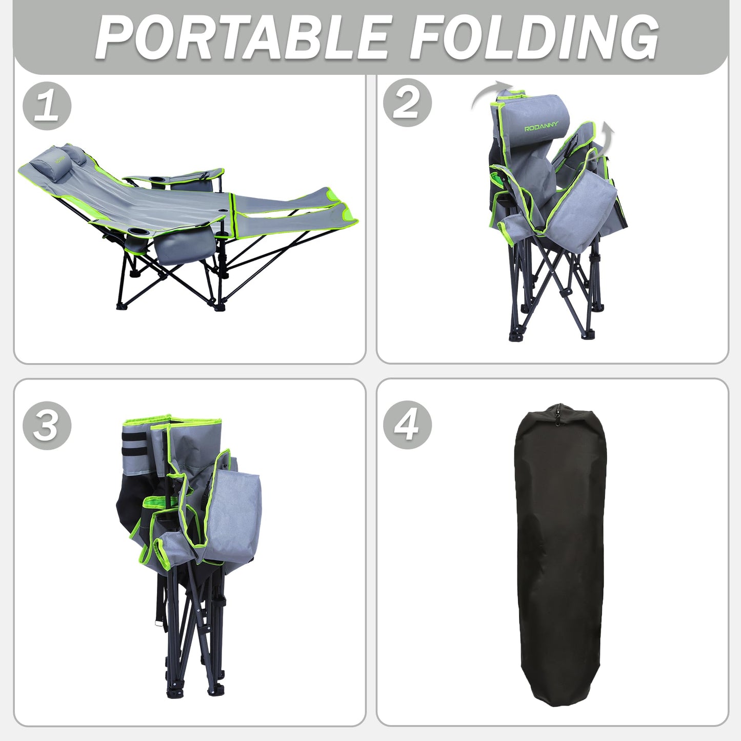 Double Camping Chair,Adjustable Two Person Adjustable Backrest Reclining chairs with Foot Rest,Oversized Folding Camping Loveseat,Office,Beach,Lawn,Headrests,Cooler Bag,Cup Holder,Support 600lbs