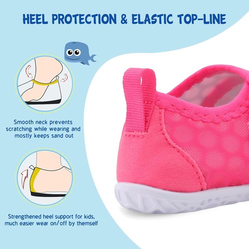 LeIsfIt Toddler Water Shoes - Breathable Quick-Dry Aqua Socks for Beach & Pool | Kids' Swim Shoes