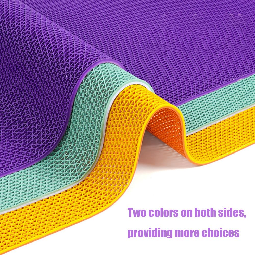 PVC Drainage Floor Mat Non-Slip Commercial Wet Area Mat for Outdoor and Indoor Restaurant Kitchen Bar Swimming Pool Splash Matting Water Drain Flooring Mat (Blue and Green, 3FTX11FT)