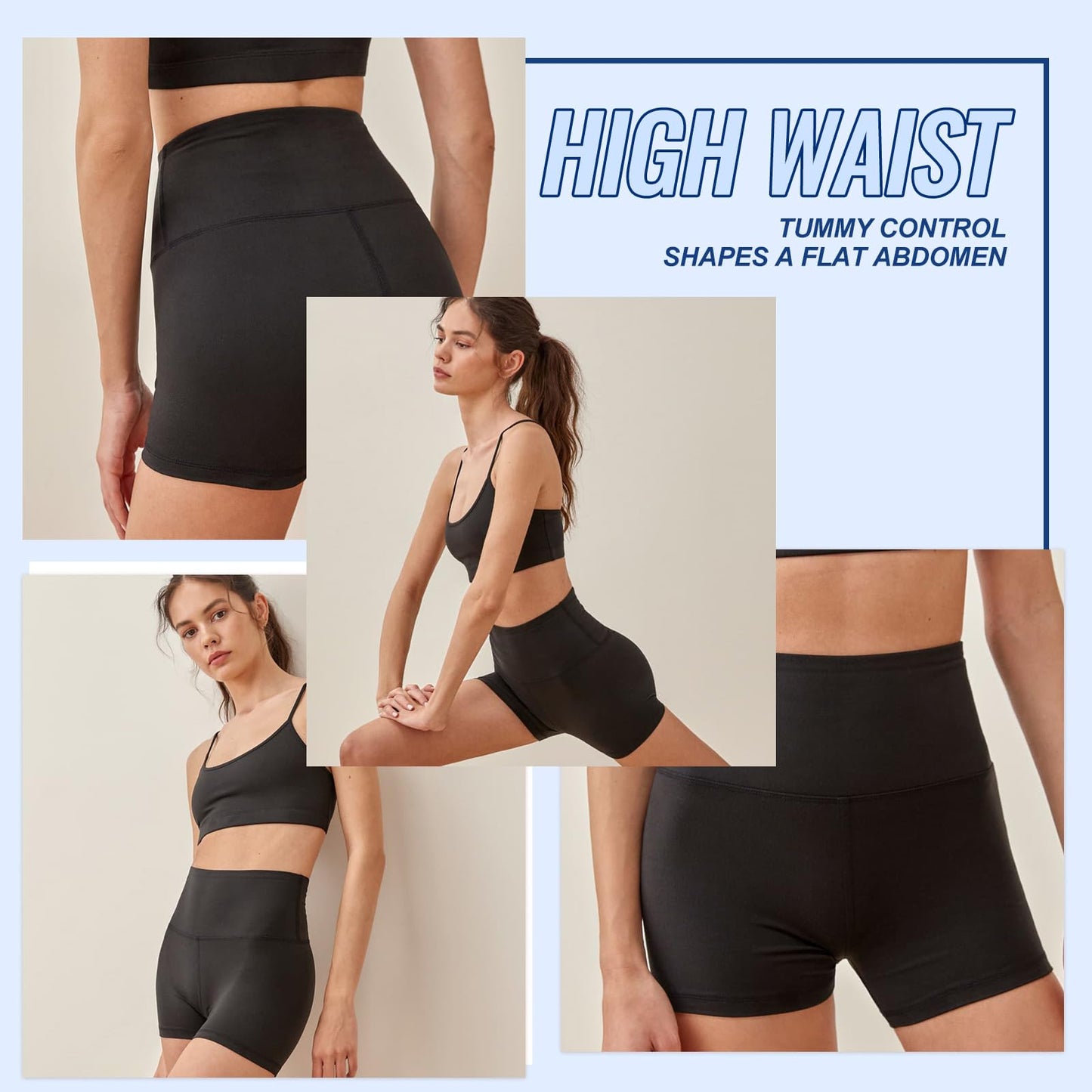 QGGQDD 3 Pack High Waisted Biker Shorts for Women – 3"/ 5"/ 8" Black Workout Yoga Compression Tummy Control Shorts for Running Clothing
