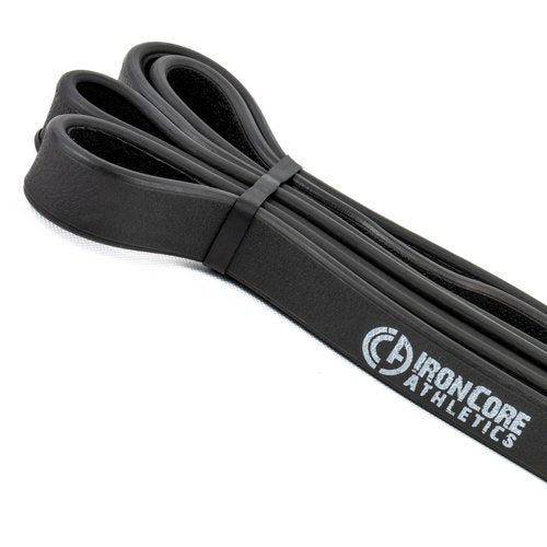 Iron Core Athletics Premium Exercise Bands - Ultra Durable, Non-Slip, Comfort-Edge Resistance - Tested Over 30K Pulls - 5 Pack of Black Band - 30 - 50lb of Resistance