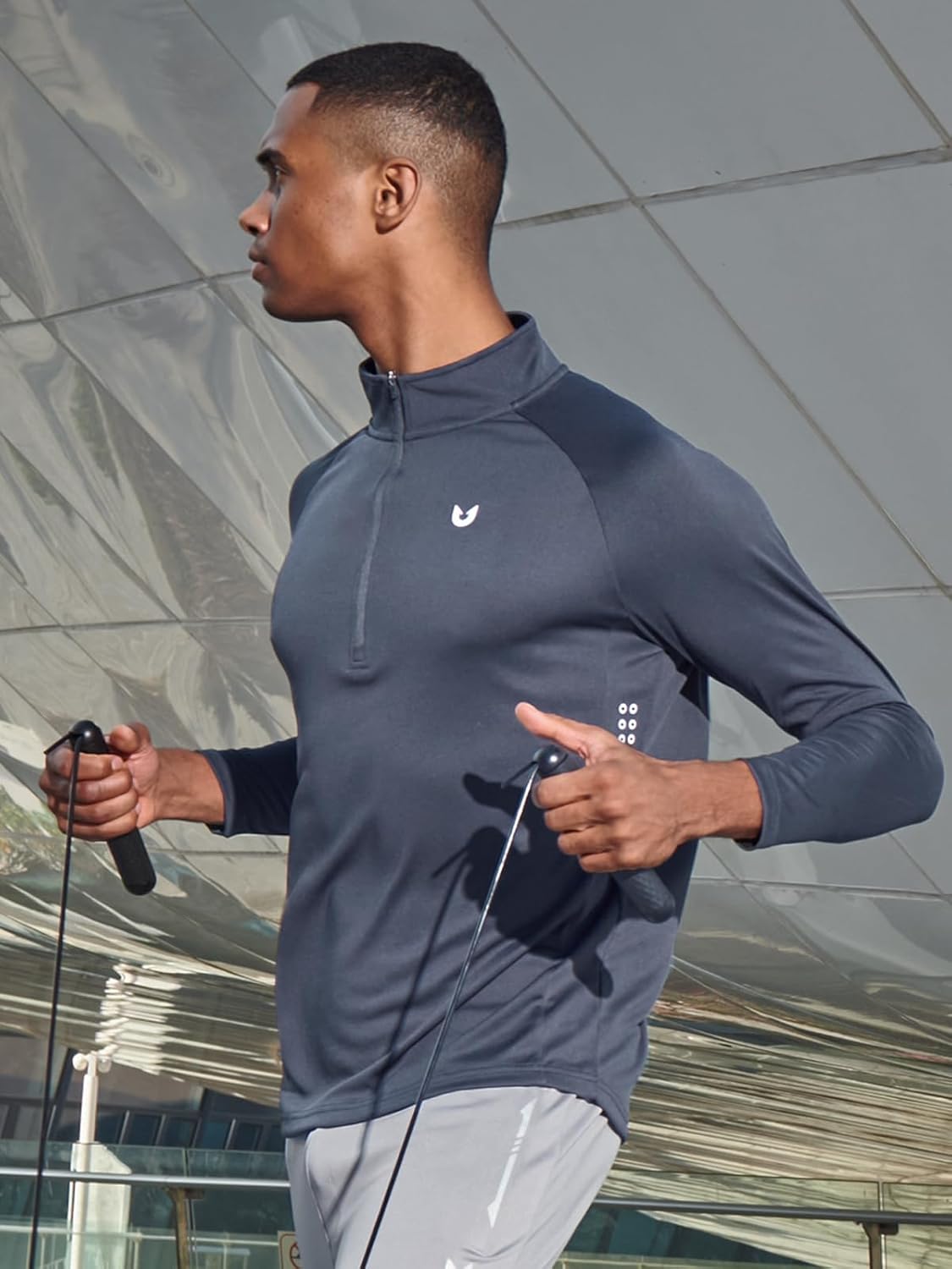 NORTHYARD Men's Quarter Zip Pullover - Moisture-Wicking Long Sleeve Athletic Shirt | Quick Dry Workout Gear