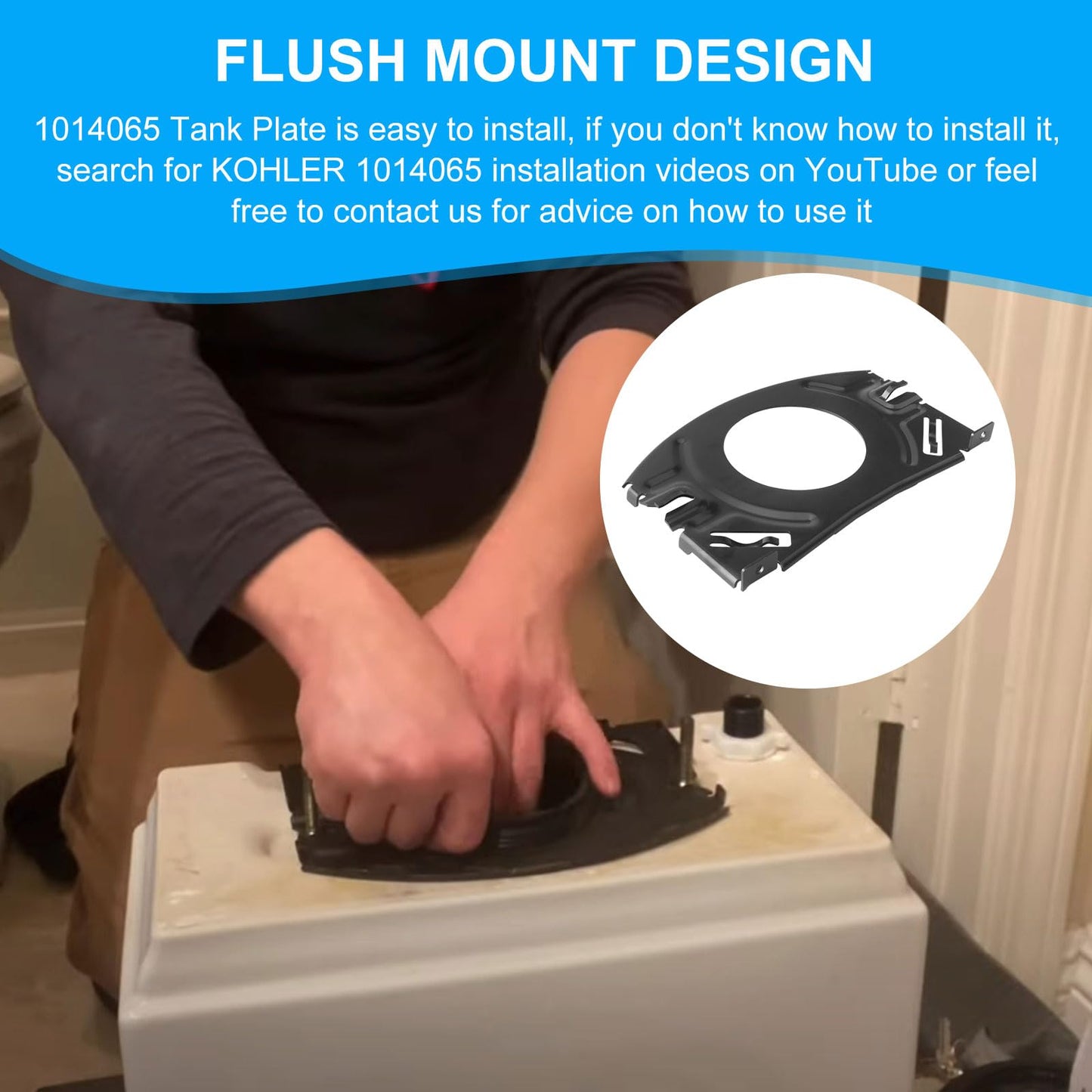 Toilet Tank Fastener Plate Replacement for KOHLER 1014065 Tank Plate, Kohler Toilet Tank Accessories - Heavy Duty Packaging - Millimeter Tolerances