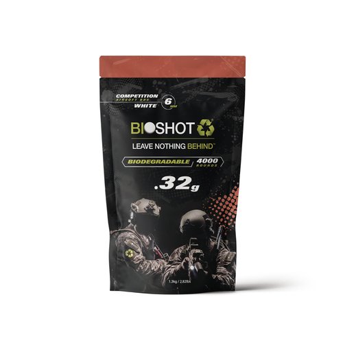 Bioshot Biodegradable Airsoft BBS - .32g Super Slick Polish - Seamless Competition Match Grade for All 6mm Airsoft Guns and Accessories (4000 Rounds, White) by Bioshot