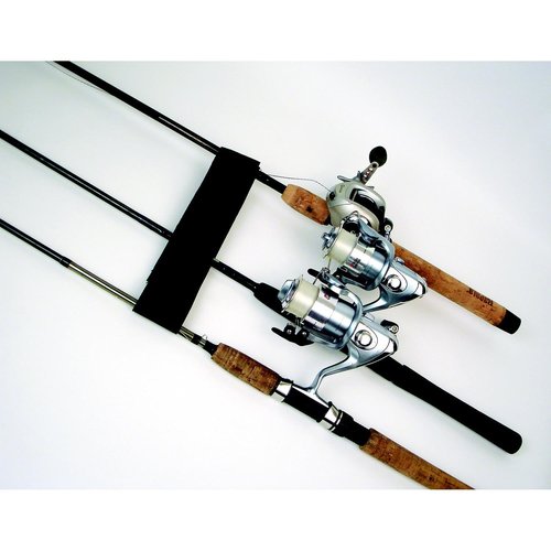 Attwood 12760-7 Boat Deck Rod Holder Set — for Up to 5 Rods, 10-Inch Handle Strap, 6-Inch Rod Tip Strap, Stainless Hardware, Black