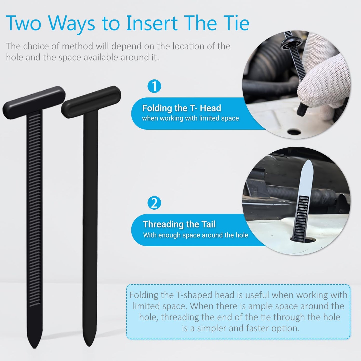 2026 Upgraded Nylon Universal Cable Tie Buckle, Heavy Duty Self-Locking Rivet Zip Ties, Multifunctional Cable Tie Buckle for Car Daily Repair, Home, Office, Garden, Workshop(100Pcs)