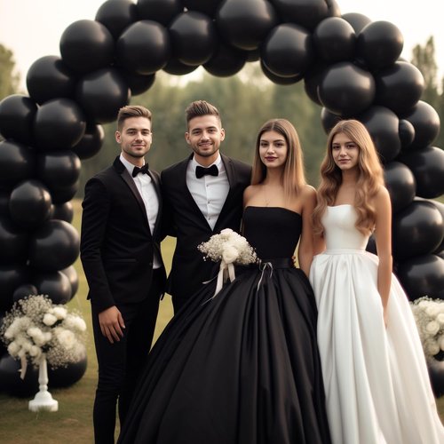 DECOCKRAT Black Latex Balloons Set - 130PCS in Various Sizes (5-18 Inch) | Perfect for Parties & Celebrations