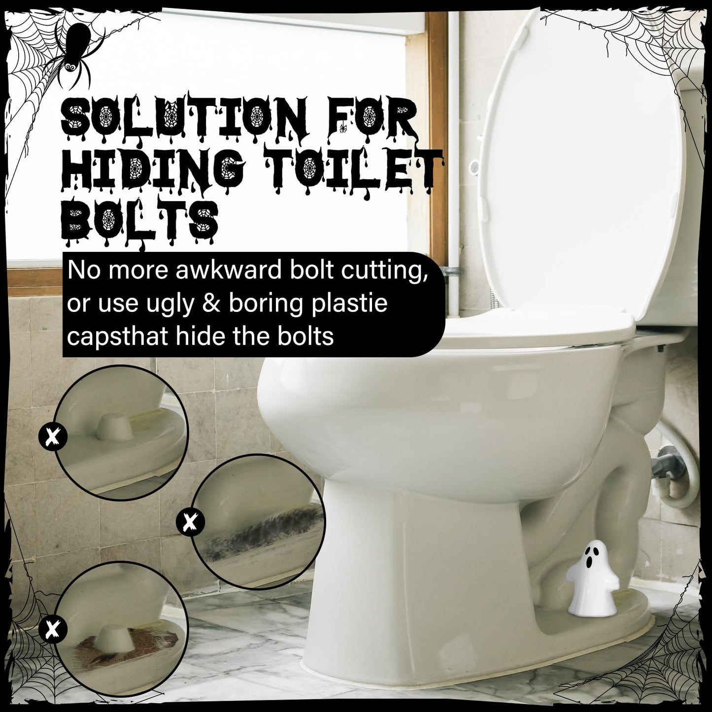 Wonderjune 2 Pack Toilet Bolt Caps Decorative Toilet Bolt Screw Covers Ceramic Cute Bathroom Decor Fun Themed Gadgets Bathroom Replacement Parts