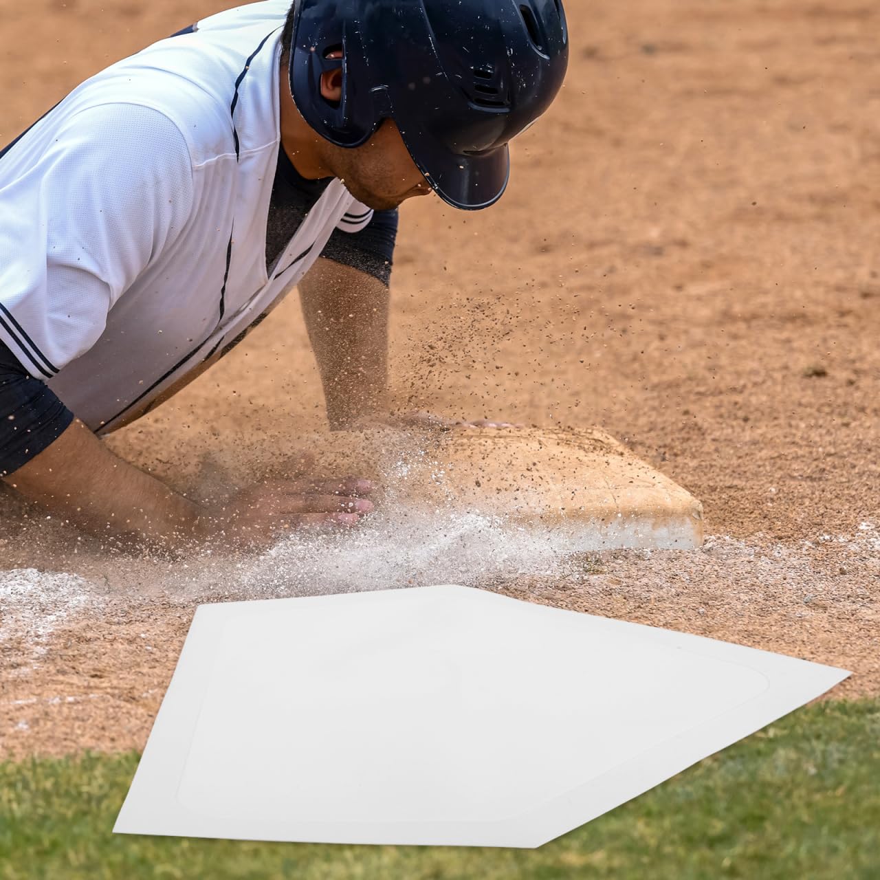 Baluue Baseball Home Plate Mat 16.53In TPE Rubber Training Base Flat Marker for Pitching Practice and Indoor Use Suitable for Baseball and Softball Players