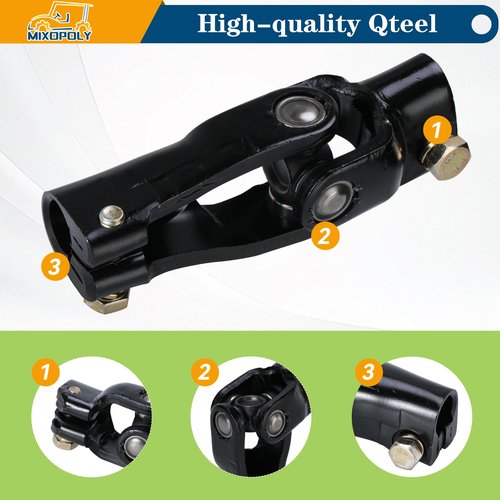 Mixopoly Metal Golf Cart Steering Lower Yoke for Club Car Precedent 2004-Up & Tempo 2018-Up with U-Joint Replace OEM 103810201 1038102-01