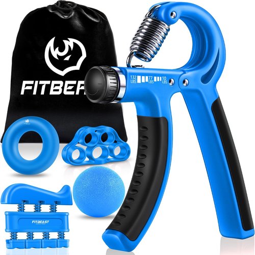 FitBeast Grip Strengthener Kit - 5 Pack Adjustable Resistance Hand Grips for Forearm Strength