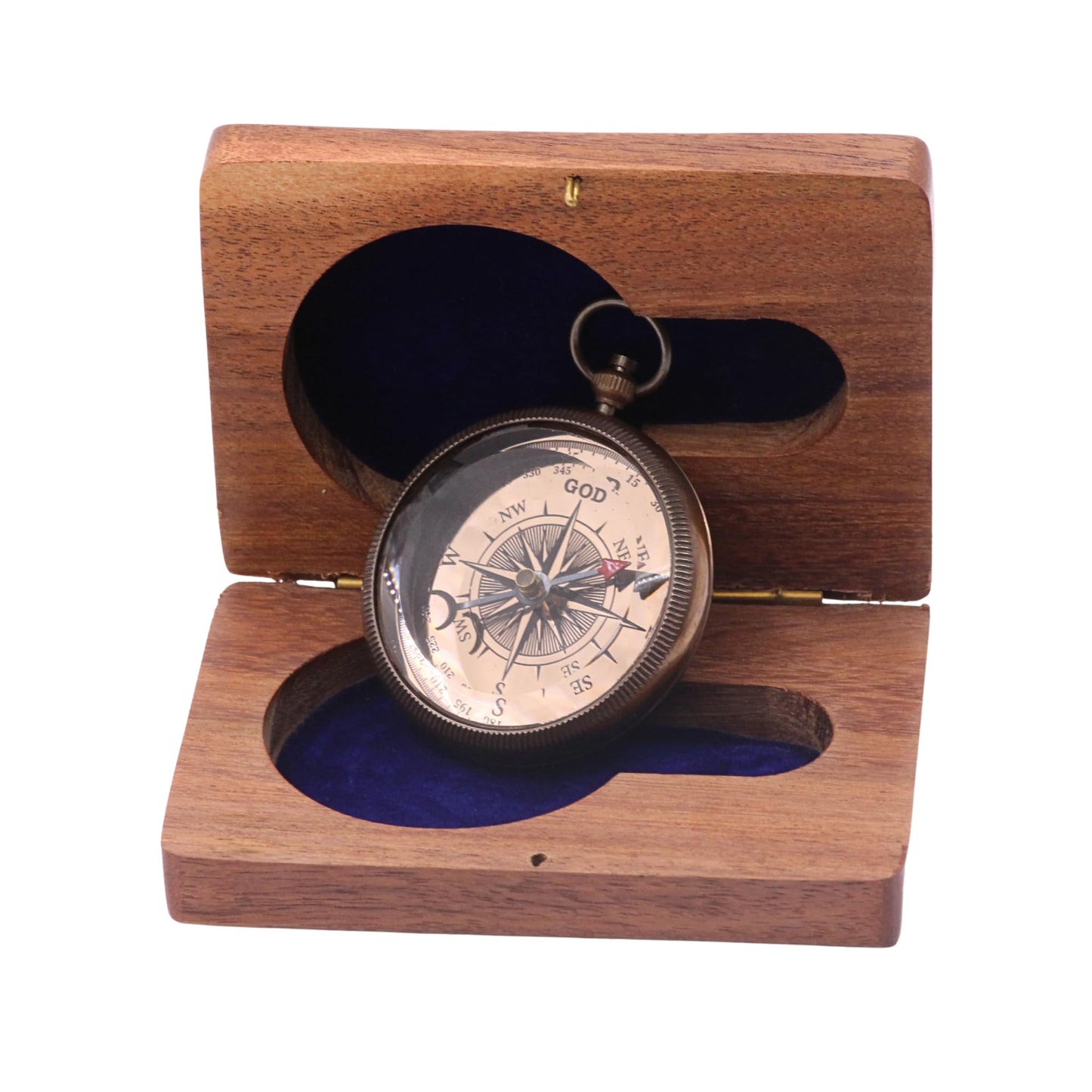in All Your Ways Proverb 3:6 Compass – Scripture Engraved Antique Brass Finish – Christian Gift for Men, Son, Husband – Keepsake with Rosewood Box for Graduation