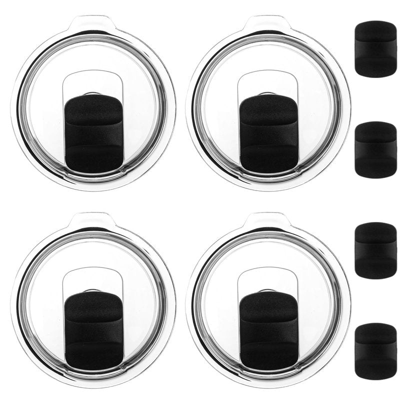 LDXDRU 4 Pack 30 oz Tumbler Lid, Yeti Magslider Lid, Yeti Lids 30 Oz Replacement Lid, Spill Proof Cup Lids Covers with Magnetic Slider Switch, for Ozark Trail, Old Style Rtic