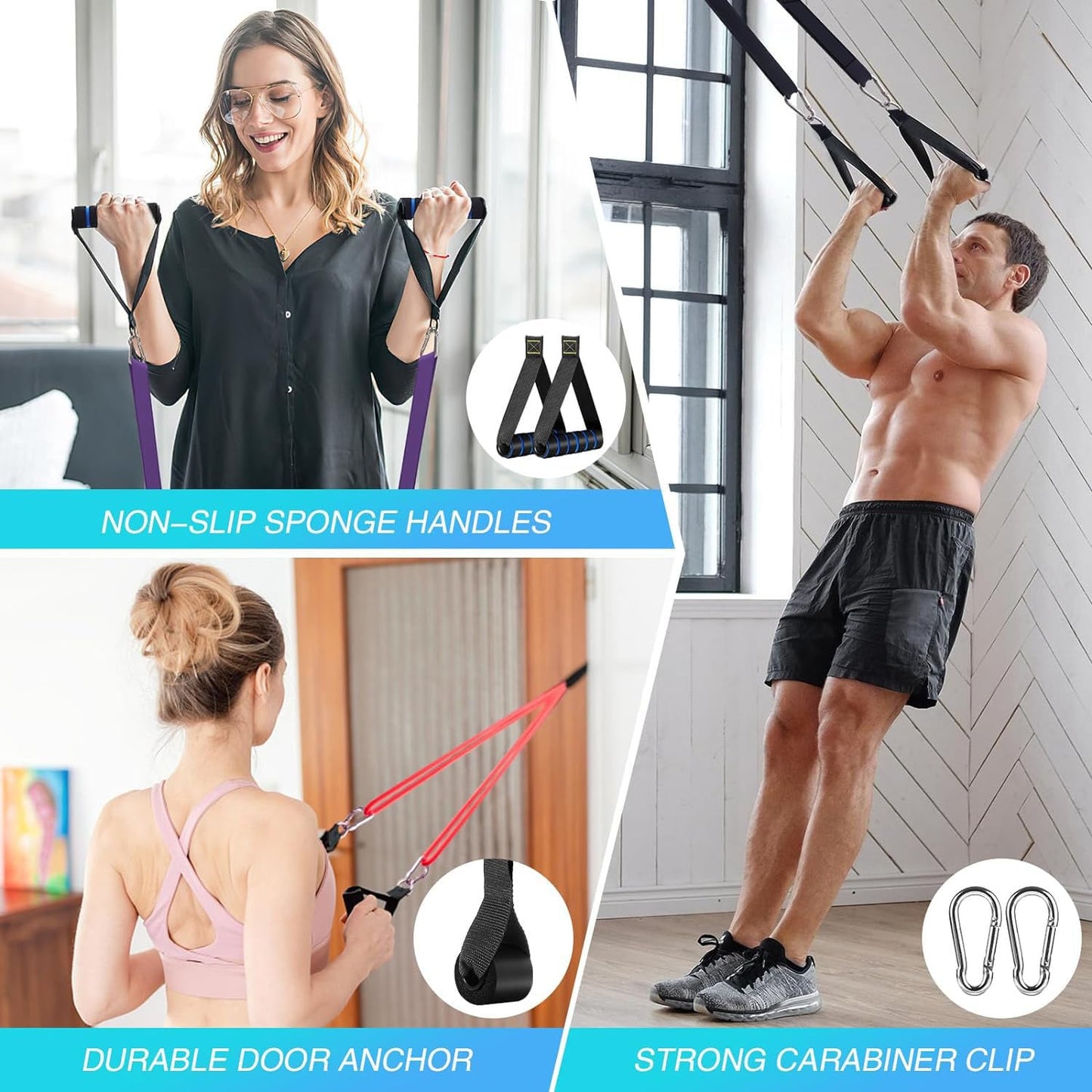 Resistance Bands, Pull Up Assist Band, Natural Latex Rubber for Workout Body Stretch Powerlifting Band Fitness Sport Training for Home Gym