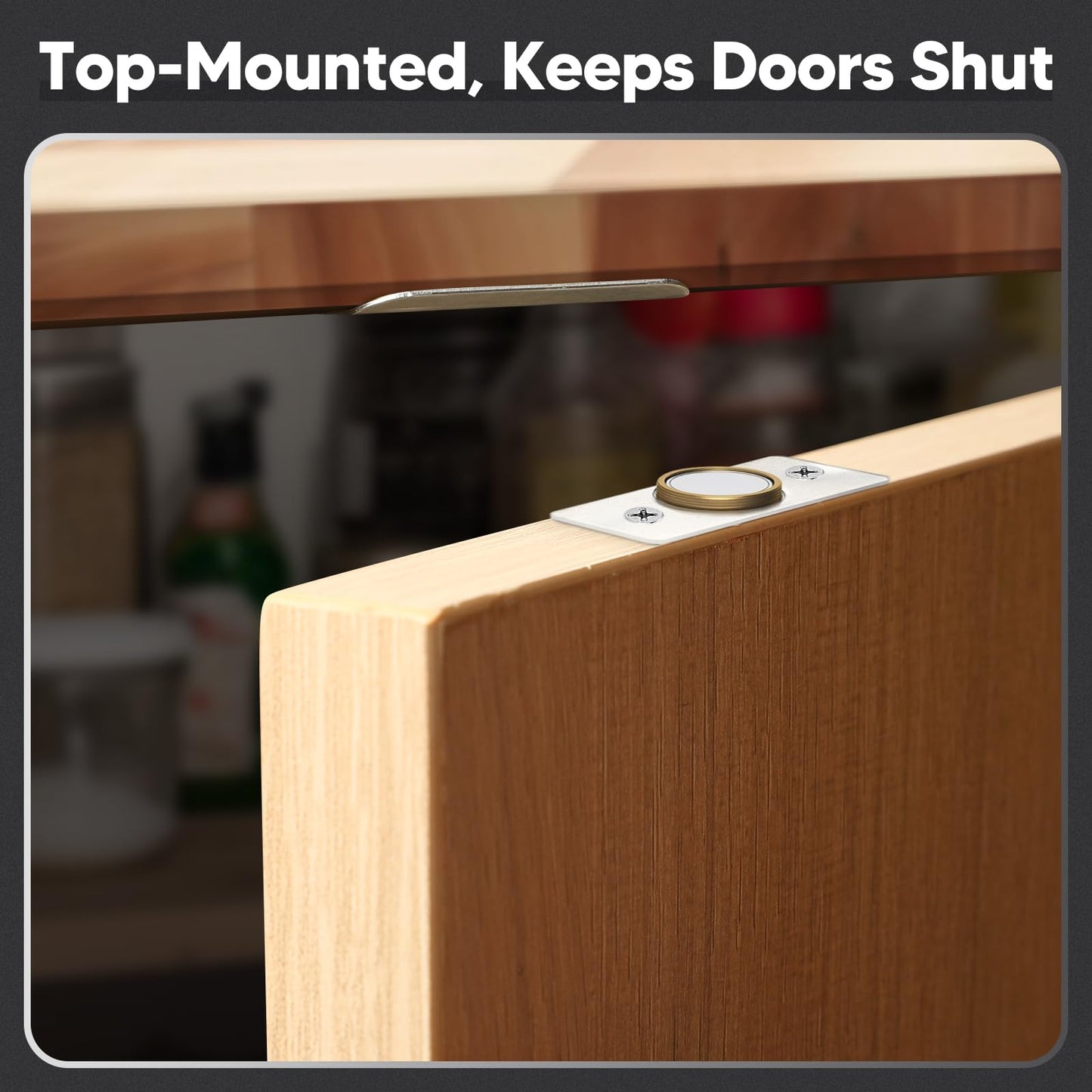 Closet Magnetic Door Catch, Strong Magnetic Ball Catch for Top of Door, Ball Catch Replacement, Adjustable Magnetic Door Latch, Silver Door Magnet, 2 Pack French Ball Catch for Top of Door