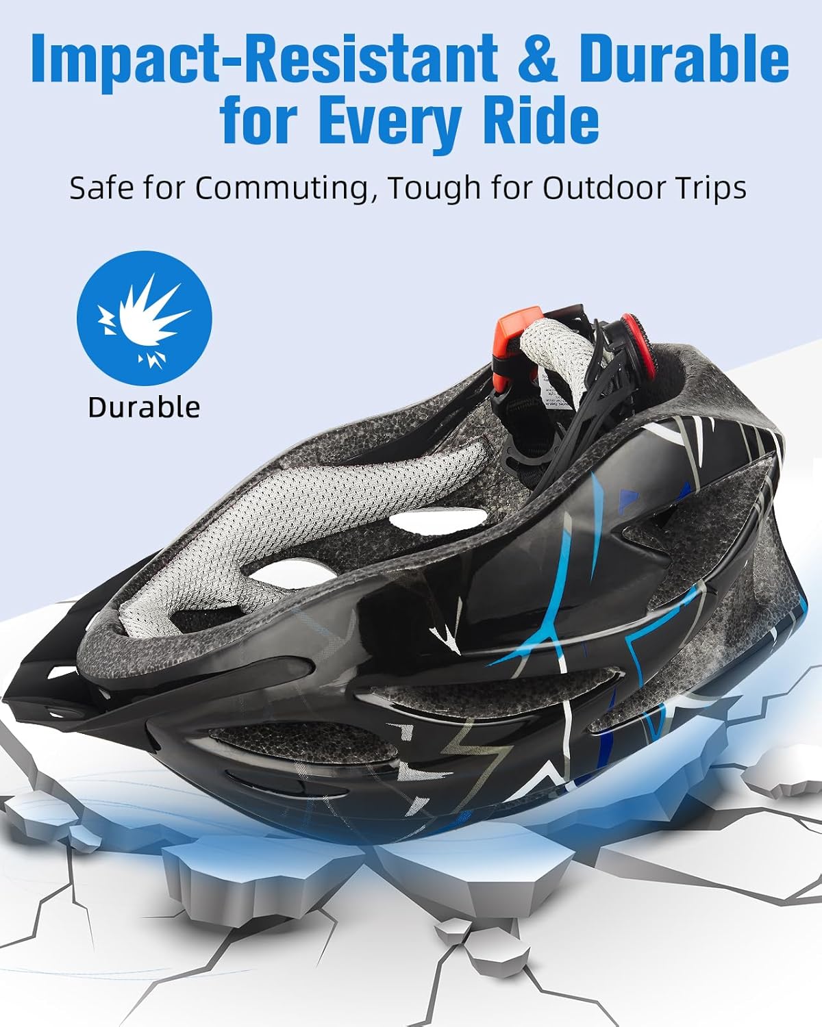 Zacro Adult Bike Helmet - Lightweight CPSC Certified Safety Helmet with Removable Pads & Visor | Ideal for Men & Women