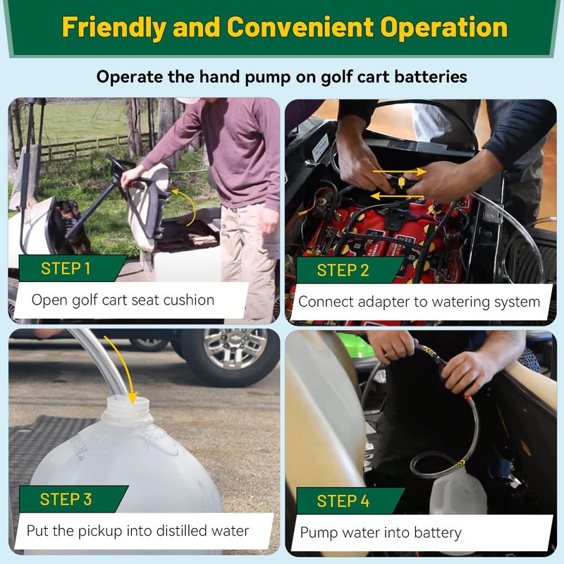 Micacia Golf Cart Water Filler for Trojan HydroLink Watering System, Golf Cart Hand Water Pump Supply for Flow Rite Pro Fill Watering System, Squeeze Bulb Hand Pump for RV or Golf Cart