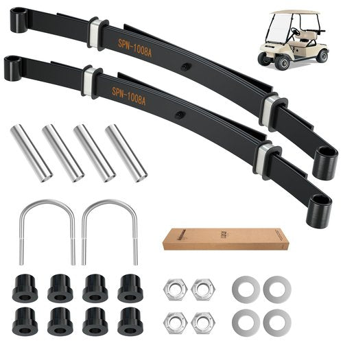 10L0L Golf Cart Heavy Duty Rear 4-Leaf Spring Kit with Bushings & Sleeves for Club Car DS Golf Cart Accessories OEM 102006501, 1014675, 1011149, 1012618, 1015583, 1012303, 1014902