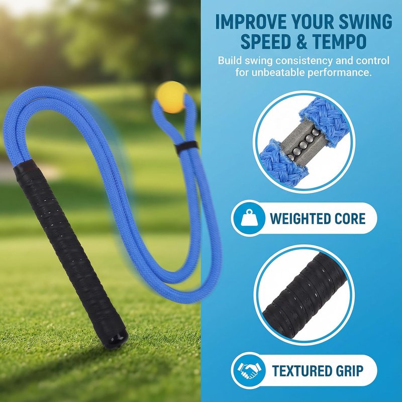 WIGERLON Golf Rope Swing Trainer - Professional Training Aid to Improve Swing Speed, Tempo, Rhythm, Flexibility Strength, for Warm-Up & Practice, Golf Gift for All Level Golfers