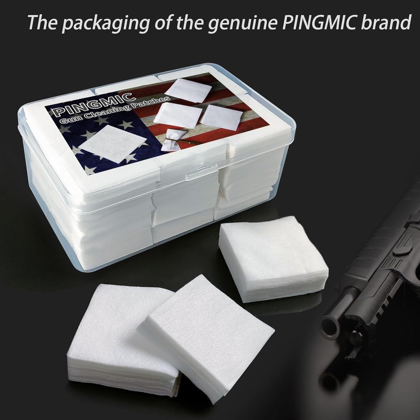 PINGMIC Gun Cleaning Patches - Highly Absorbent Lint-Free Cloth for .22 to .45 Caliber | 2" Size