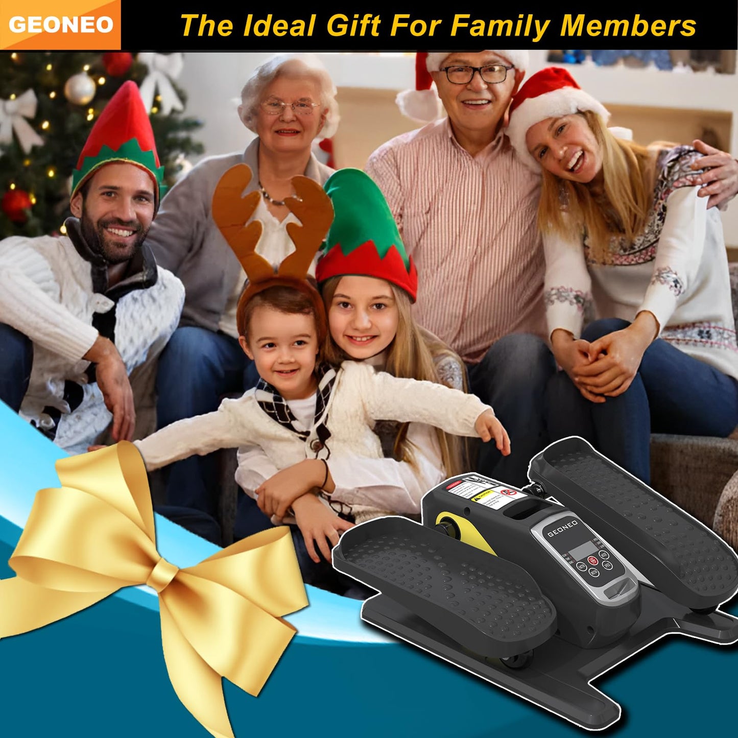 Under Desk Elliptical Machine, Electric Elliptical Exerciser for Senior, Quiet & Small Electric Seated Pedal Exerciser for Home with Display Monitor, Remote Control & 12 Adjustable Speeds (Black)