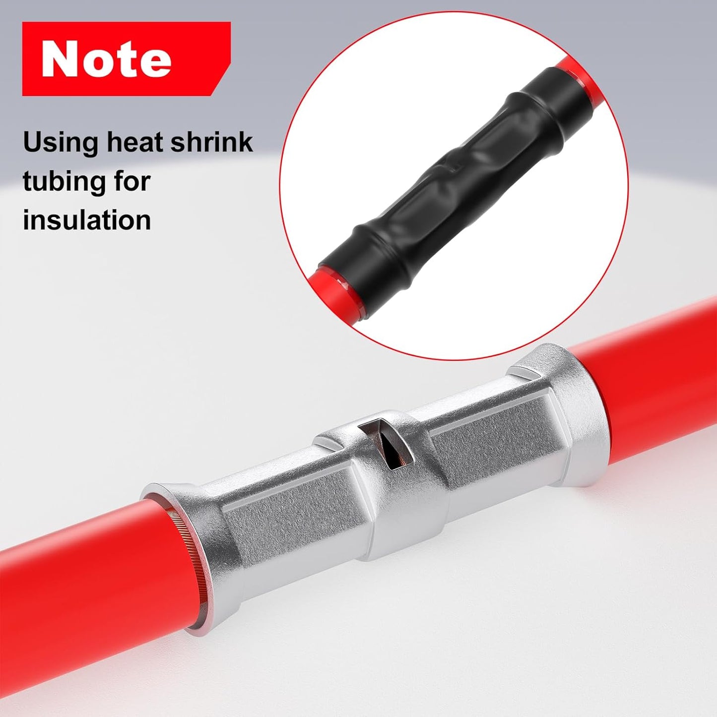 AIRIC Heat Shrink Butt Connectors - Waterproof 6 AWG Electrical Crimp Splice Terminals | 10 Pcs, Black