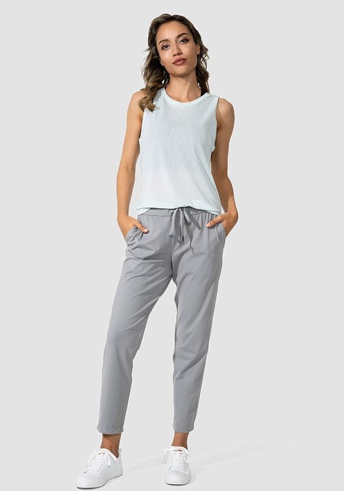 G Gradual Women's 7/8 Stretch Ankle Pants - Comfortable Deep Pocket Sweatpants for Golf & Travel