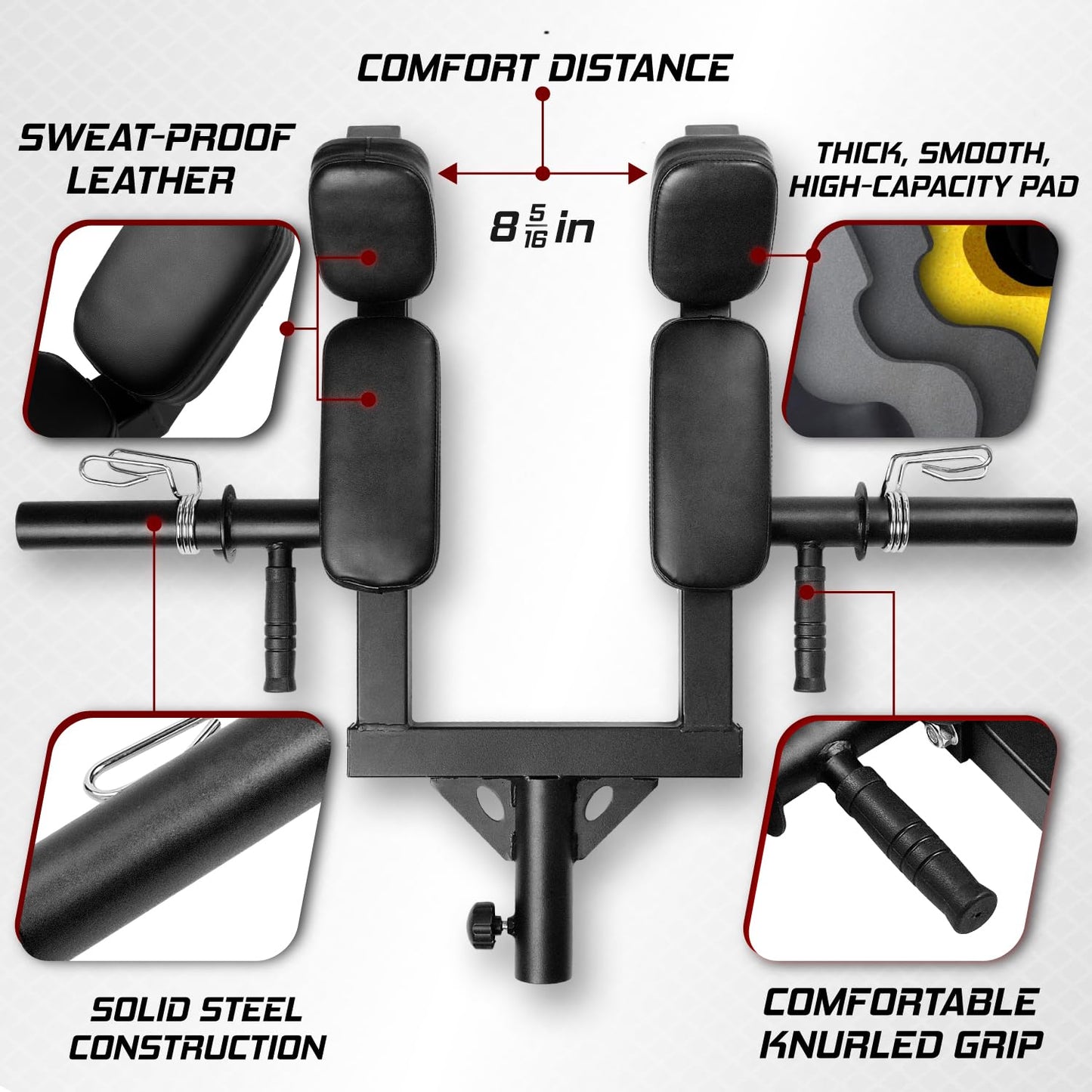Yes4All Viking Shoulder Press Landmine Attachment - Weightlifting Handle Fits 2-Inch Olympic Bars Works Shoulders Chest Abs Back Thigh and Other Muscles Includes Collars T Bar Row Attachment Handle