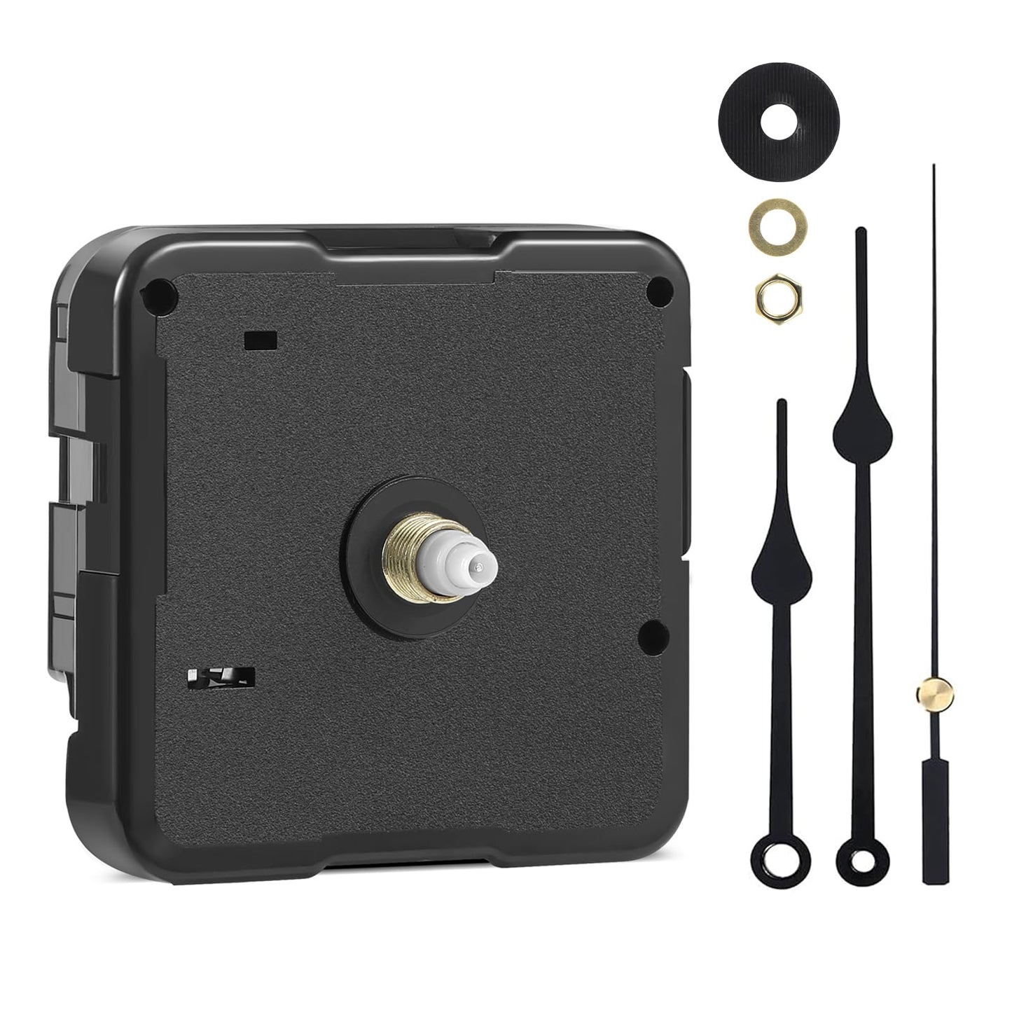 5168S Silent Quartz DIY Wall Clock Movement Mechanism Battery Operated with 13mm/0.51 inch Shaft Length, 100mm/3.94 inch Long Hands