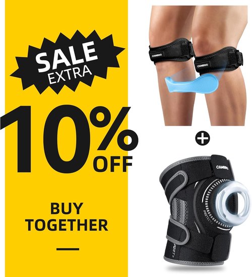 CAMBIVO Knee Brace - Adjustable Support for Pain Relief | Comfortable Fit for All Sizes