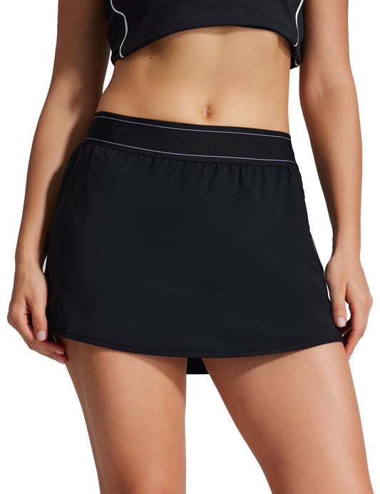 AugIris Women's Tennis Golf Skirts High Waisted with Pockets Inner Shorts for Athletic Skorts Sports Running Black