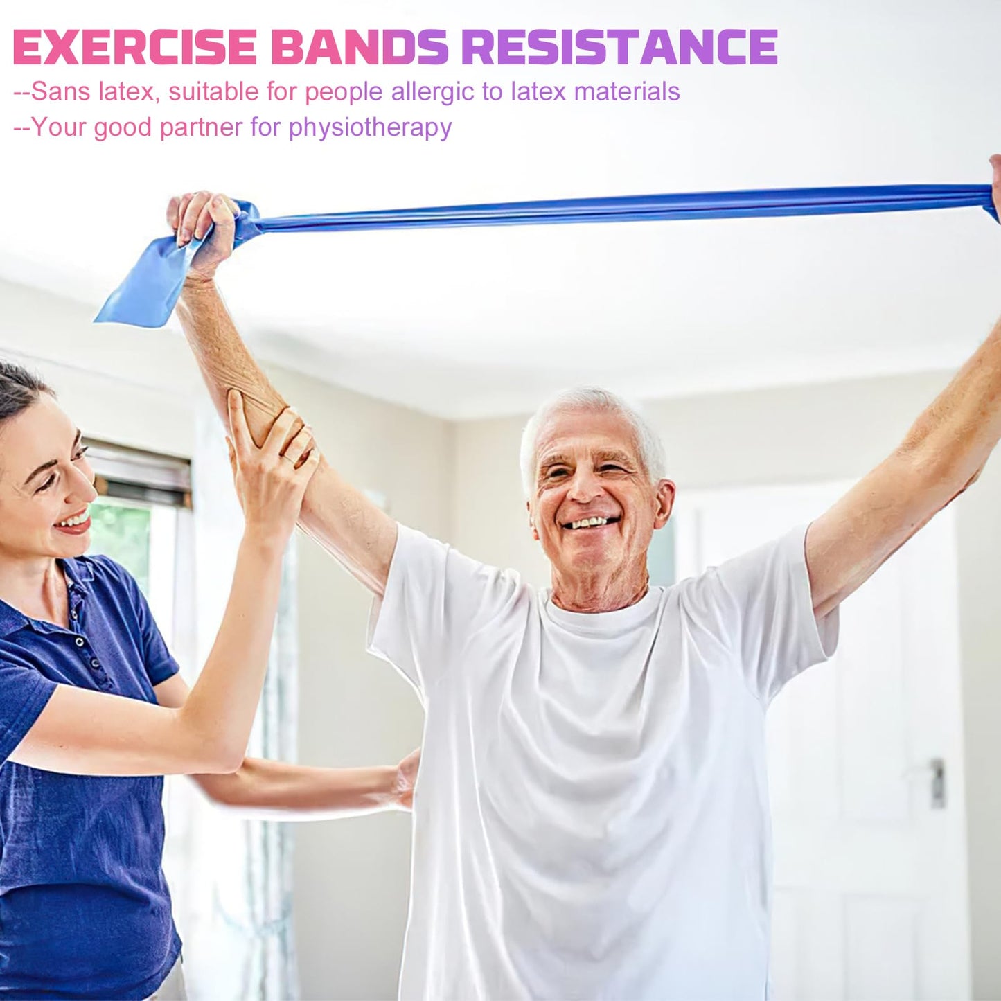 Resistance Bands Set, 5 Pack Exercise Bands for Yoga, Pilates, Fitness