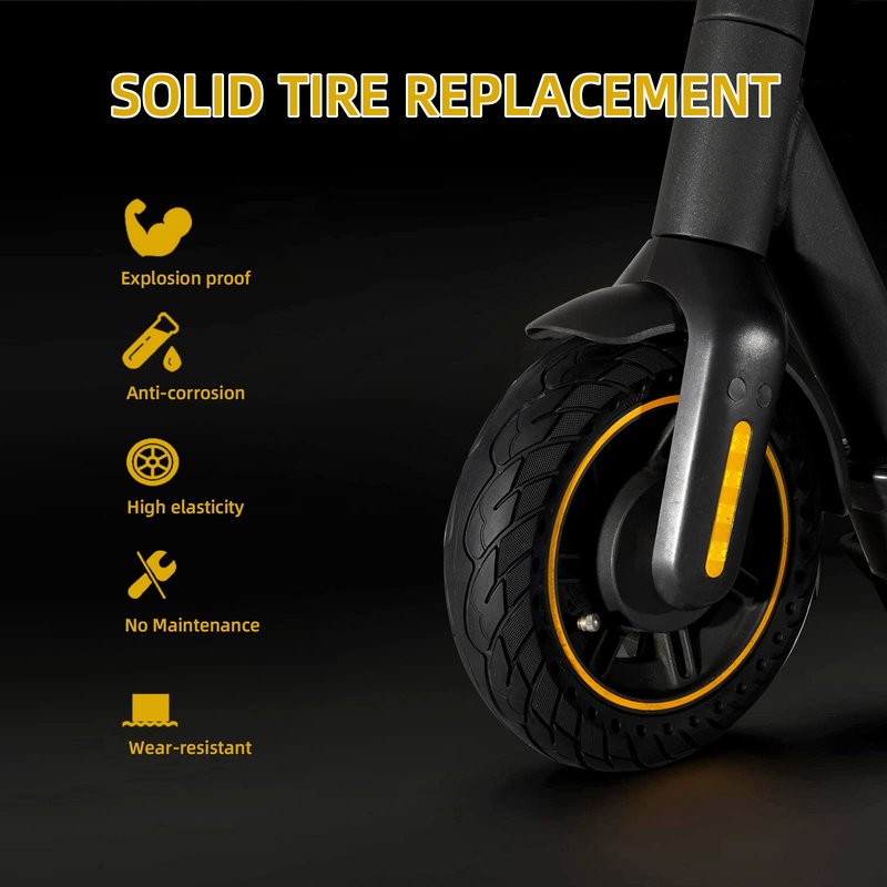 Solid Rubber Tire 10x2.5 Inch for Ninebot Segway MAX G30 G30P G30LP Electric Scooter, 60/70-6.5 Honeycomb Explosion-Proof Double Shock Absorption Front/Rear Tire Replacement Accessories 2PCS