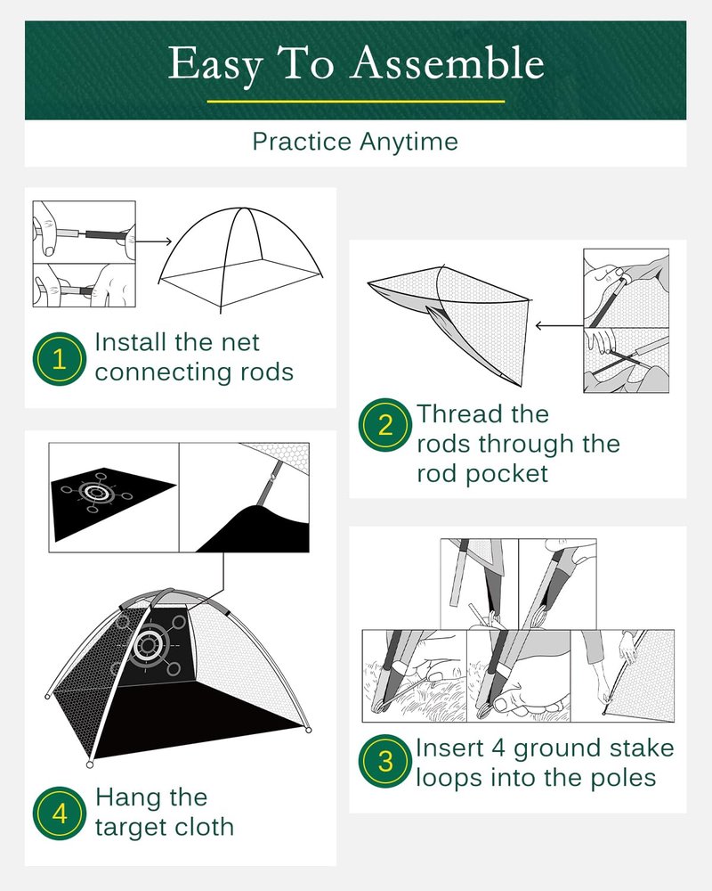 Golf Practice Net for Teens & Beginners – 10x7ft Backyard Golf Net with 5 Targets, Easy Setup for Kids & Family Training, Indoor & Outdoor Golf Hitting Net for Junior Golfers