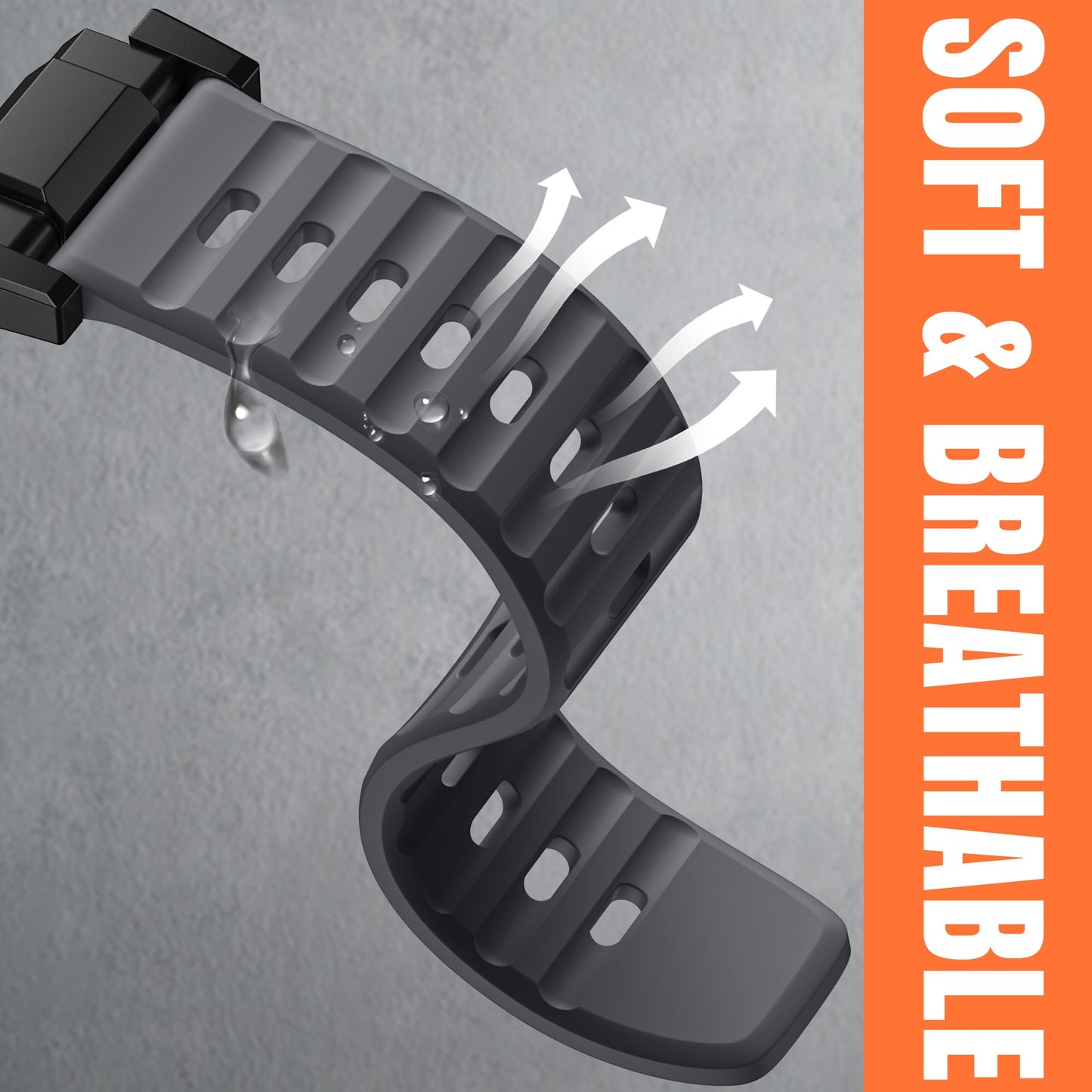 Bandletic Compatible with Garmin Instinct Watch Bands - Stainless Steel Silicone Rugged Strap Quick Fit 22mm Watch Band for Fenix E/8/7/6/5/Forerunner 965/955/945/935/745/Epix 2/Approach S70/S62/S60