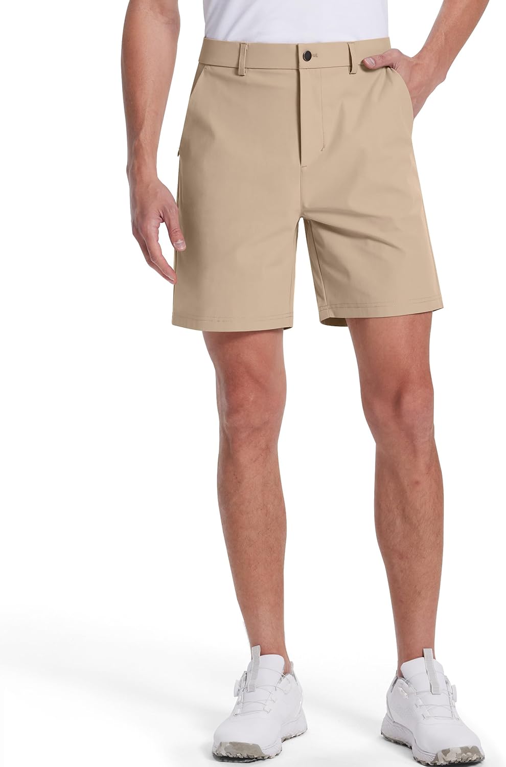 SERAMY Men's Golf Dress Shorts - 7-Inch Inseam, Quick-Dry, Lightweight, 5 Pockets, Flat Front
