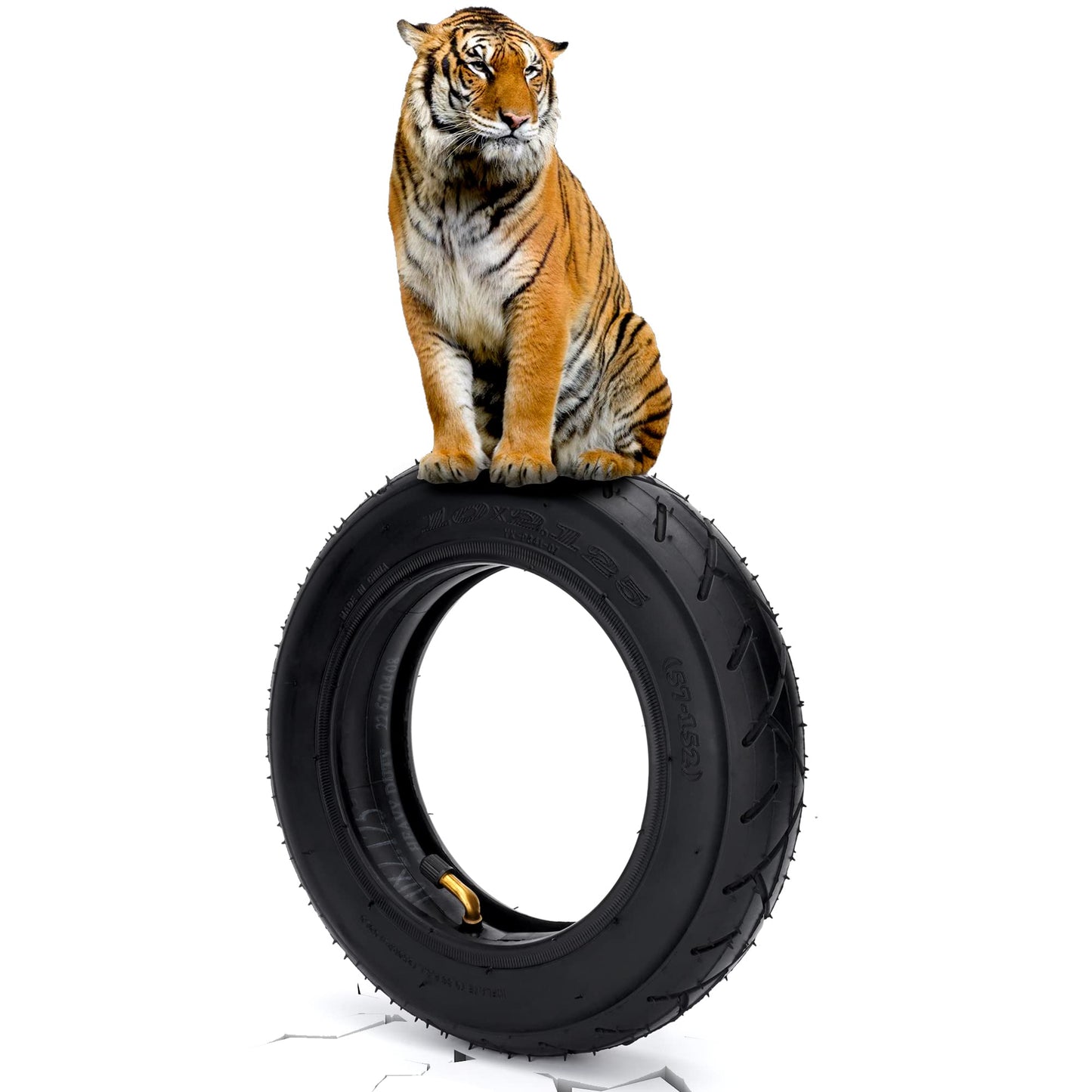 10x2.125 Tire and Inner Tube with 0° Valve Stem Compatible with Self Balancing Scooter, Smart Electric Bike, Bicycle, Tricycle, Stroller Replacement Wheels for 10-inch Tires with 6-inch Rims 2 Pack