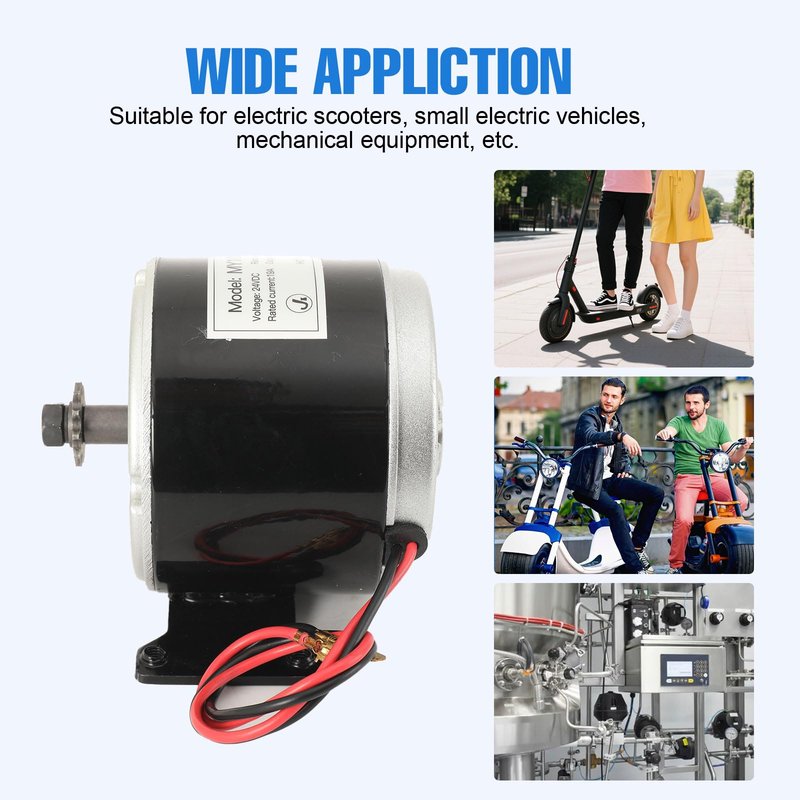 CDZHLTG Brushed Permanent Magnet Electric Motor for E Scooter Drive Speed Control Wind Turbine PMA 24V 350W 2700RPM