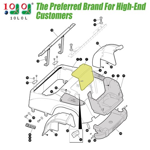 10L0L Golf Cart Rear Body Access Panel Compatible with EZGO RXV 2008-2015 G&E Golf Cart Model, OEM# 600249