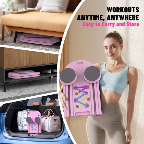 Maksone Pilates Board, Portable Foldable Reformer Training Set for Full-Body Workouts, 6-in-1 Versatile Kit with Multifunctional Ab Roller, Home Core Workout Equipment
