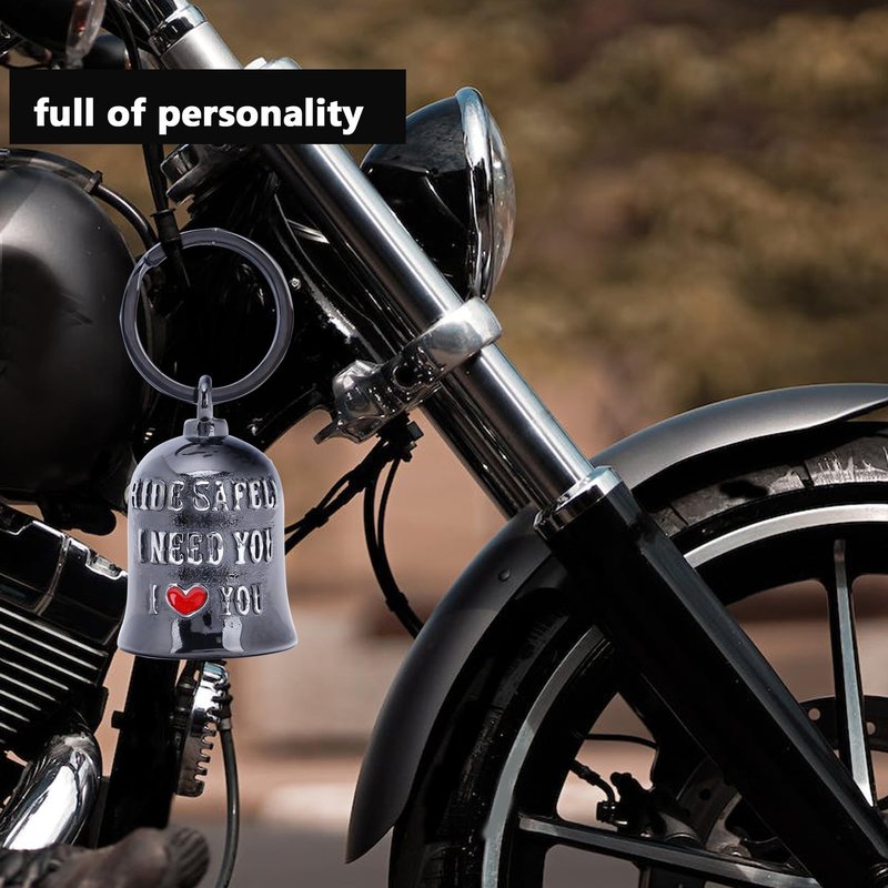 Motorcycle for Bells - Motorcycle Angel Bell for Men Women,Bell Biker Accessory,Guard Riding Safety (Black Silver)