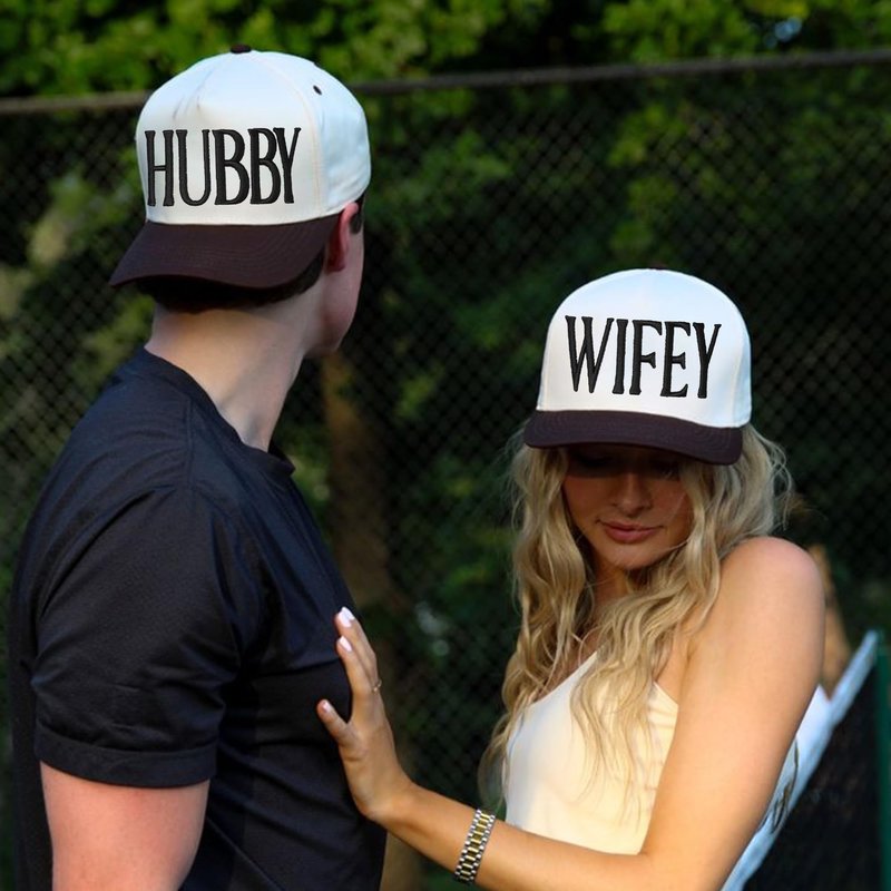 Hubby and Wifey Trucker Baseball Hats, Engagement Gifts for Couples, Wedding Gifts, Bridal Shower Gifts, Honeymoon Essentials