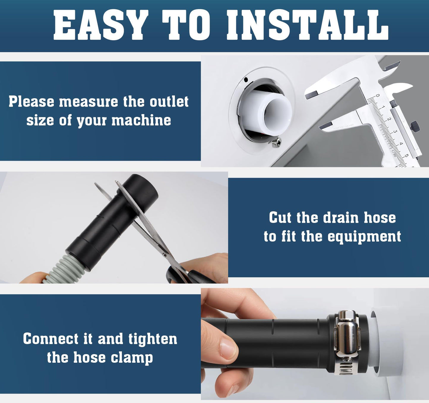 Dishwasher Drain Hose, 1Plusselect 6FT Flexible Discharge Hose Extension Kit, Universal Replacement Drain Hose Fit with 5/8 Inch, 7/8 Inch, or 1 Inch OD Drain Outlet for Dishwasher