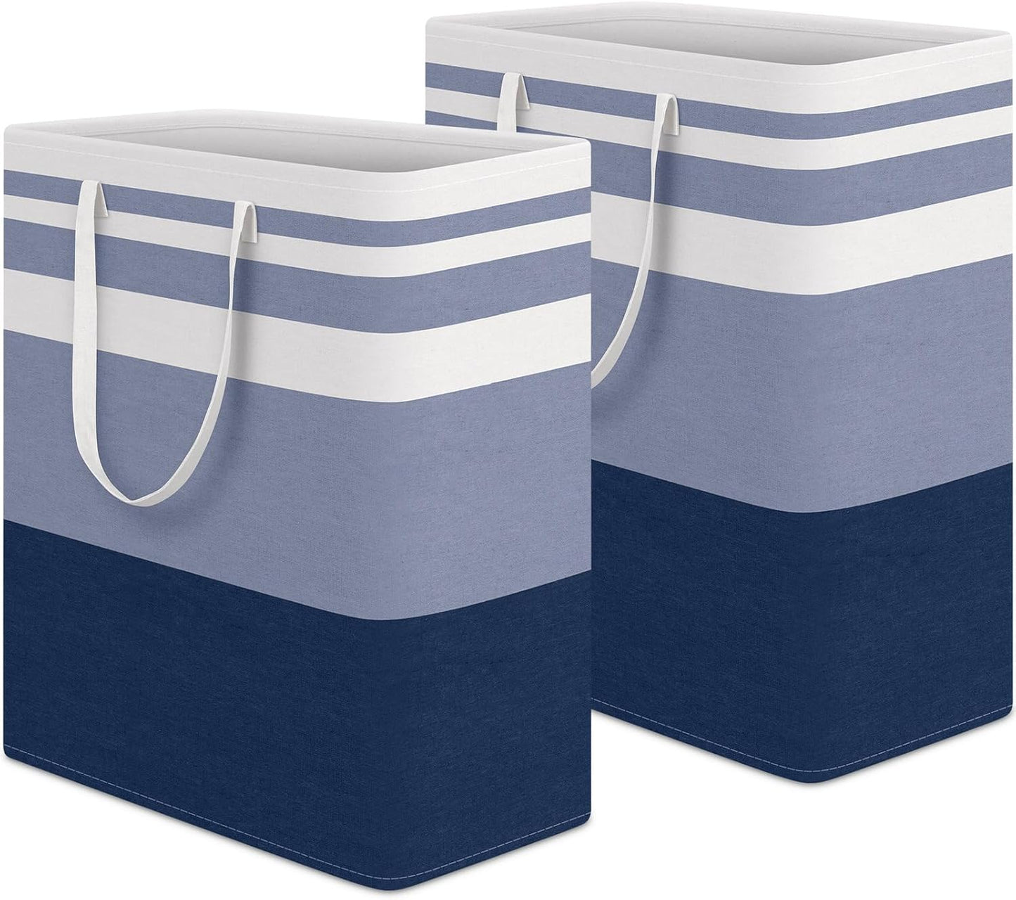 Waterproof 100L Laundry Basket Set - Collapsible Freestanding Hamper with Extended Handles - 2-Pack Gradient Grey for Clothes & Toys