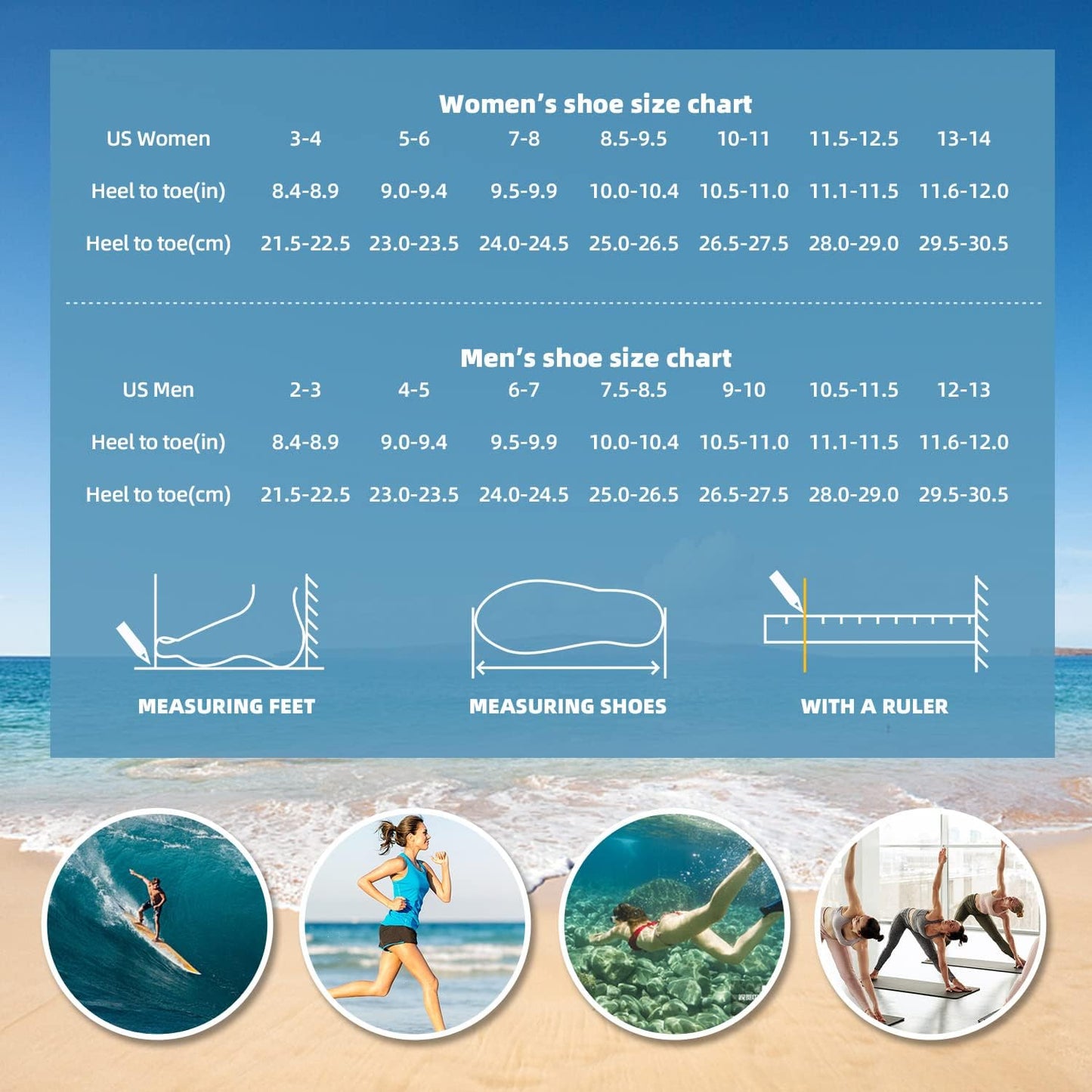Skiennix Water Shoes - Quick-Dry Aqua Socks for Beach & Pool | Unisex Sizes for Yoga & Exercise