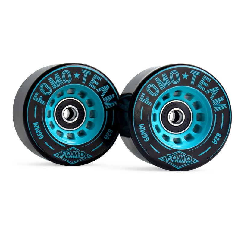 FOMOTEAM Roller Speed Skate Wheels Racing Wheels Outdoor or Indoor 66mm38mm with ABEC-9 Bearings Installed 82A (Set of 8)