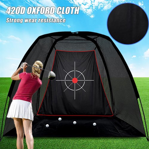 ANDGOAL Golf Net Practice Hitting Driving Range - Quiet Impact Heavy Duty Training Cage with Triple-Turf Mat for Backyard Garage Indoor Outdoor - Gifts for Men Beginners